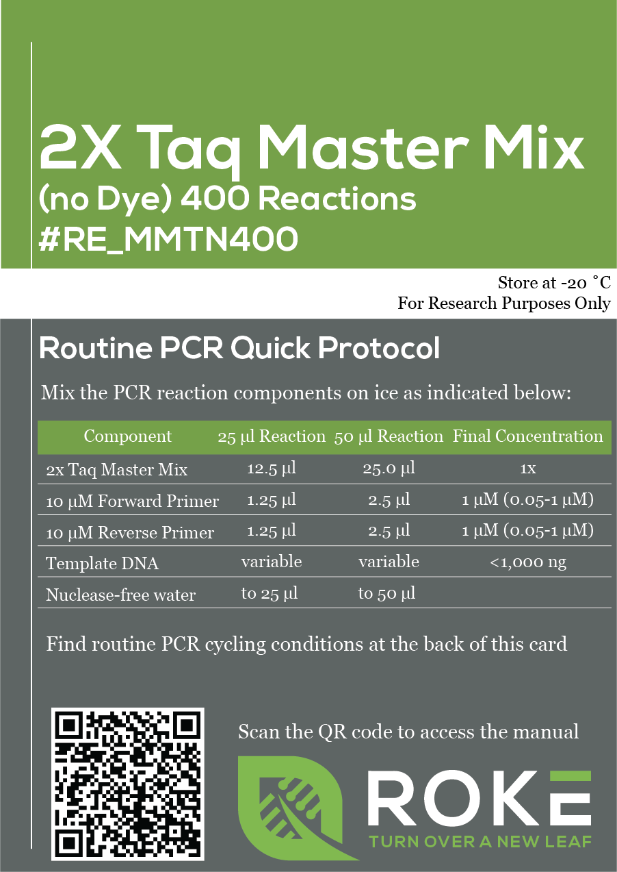 Taq 2X Master Mix (no Dye) - Roke Biotechnologies